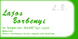 lajos borbenyi business card